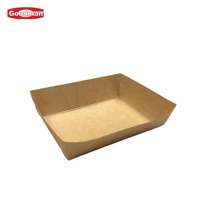 China Disposable Packaging Paper Food Tray Trays Hot Dog Trays Ship Wrapping Paper Container Food Grade Sandwich Burger Disposable Paper Box for sale