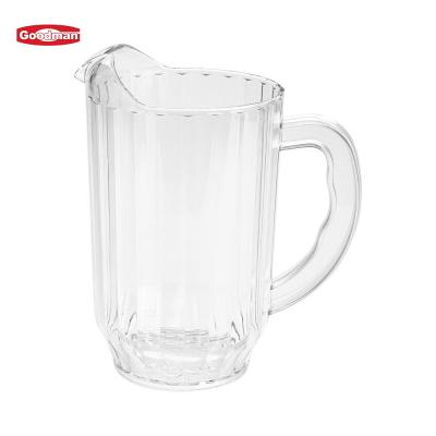 China Viable Hot Selling Plastic Beverage 30 PC Beverage /48/ 60oz Clear Water Jug Glass Beer Pitcher With Handle for sale