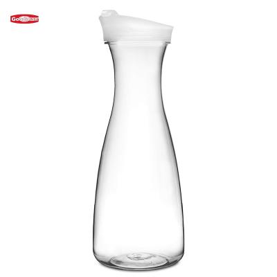 China Hot Selling PC Restaurant Tea Jug Juice Decanters Viable Clear Acrylic Glass Water Pouring Pitchers With Lid Plastic Pitcher for sale