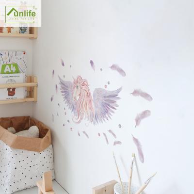 China Funlife Decorative Wing of Unicorn Wall Decal Skin and Stick Art Wall Sticker for Kids Play Room and Nursery Decoration for sale