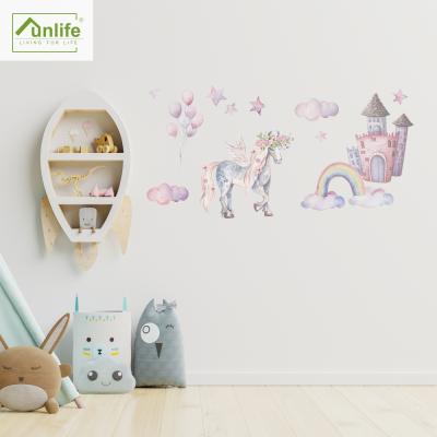 China Decorative Sticker Funlife Castle Unicorn Wall Decal Skin and Stick Art Wall Sticker for Kids Play Room and Nursery Decoration for sale