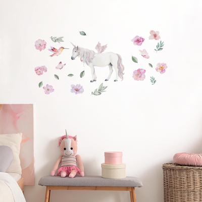 China Fashion Unicorn Flowers Decorative Sticker Funlife New And Birds Kids Room Decoration Stickers Self Adhesive Sticker Sheet for sale