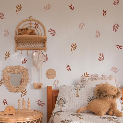 China BOHO Funlife Vintage Decor Kids Room Botanical Leaves Wall Stickers Self Adhesive Room Sticker For Kids Room for sale