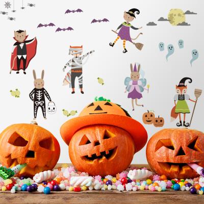 China Vintage Retro Funlife Removable Halloween Wall Stickers Holiday Removable Stickers For Halloween Decoration for sale