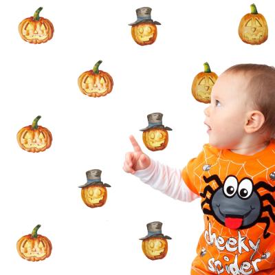 China Removable Funlife Halloween Decorations Pumpkin Wall Stickers Pumpkin Ghost Candy Stickers For Kid's Room for sale