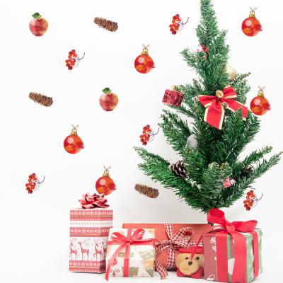 China Removable Stickers Christmas Holiday Merry Christmas Funlife Self Adhesive Wall Sticker For New Year Decoration for sale