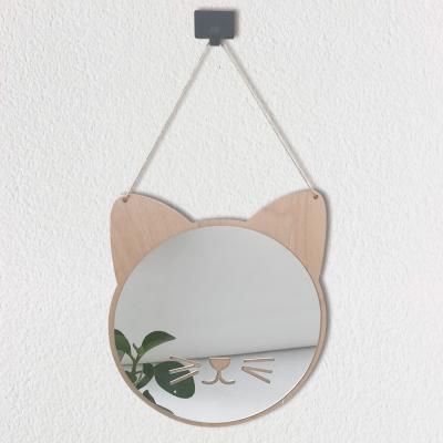 China Direct Northern Style 3D Cat Acrylic Dressing Acrylic Decoration Factory Europe Art Decor Funlife Central Institute Of Statistics Hanging Mirror For Girl's Room Decoration for sale