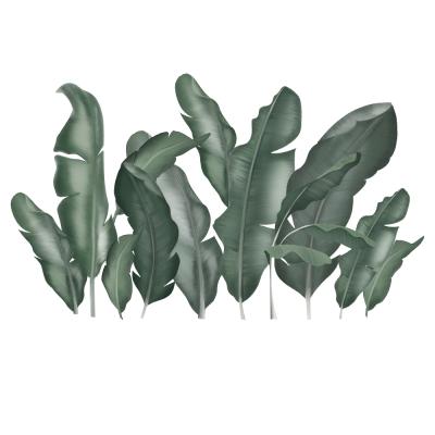 China Removable Wall Decals Green Banana Leaf Funlife Giant Leaves Wall Stickers For Bedroom Nursery for sale