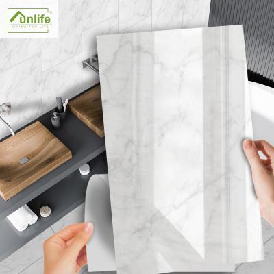 China WALL STICKER Funlife Peel And Stick Self Adhesive White Marble Tile Marble Stickers Removable Marble Contact Paper For Worktop for sale