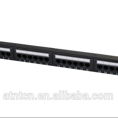 China 19 Inch 1 U 24 Cat 6 Unshielded Port UTP Patch Panel With Back Bar RP-CAT6-2724 for sale