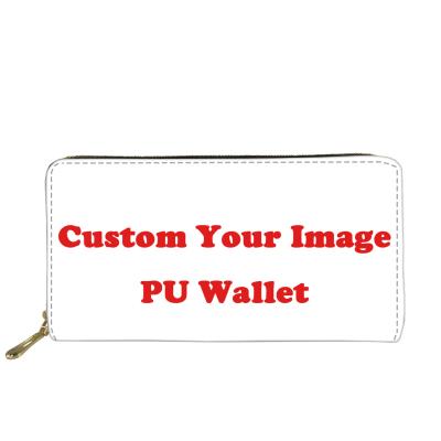 China Waterproof Custom Printed PU Sublimation Purse Lady Card Holder Girls Purse Long Women Custom Printing Wallet for sale