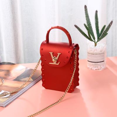 China 2021 fasion 2021 new arrivals mini mini pvc cell phone handbag red cross - body bag jelly shoulder bags for sale