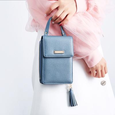 China 2019 Fashion High-end Messenger Bag Sling Damen Taschen Tassel Women Mobile Purse Phone Wallet With Handle for sale