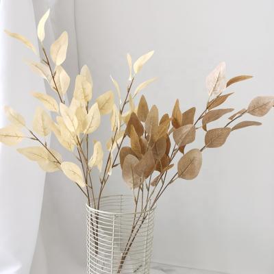 China Exclusively handcrafted wedding decor simulation eucalyptus leaves spray branches stems artificial silk leaves for sale