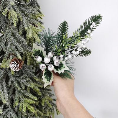 China 30CM Flower Plastic Artificial Decorative Christmas Tree Picks Christmas Indoor Decoration for sale