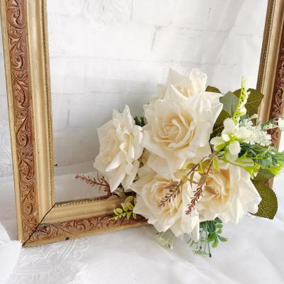 China home & Wedding Decoration Rose Artificial Flower Rings Head Bouquet 11 Silk Rose Wedding Decoration for sale