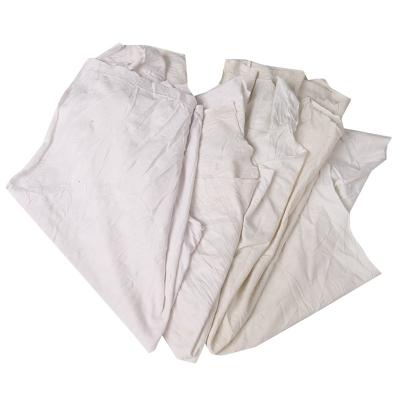 China Strong Oil&Water Absorption Ability Strong Oil&Water Absorption Ability Wholesale Textile Waste White Wiping Cloth Used T Shirt Cotton Rags 85% Cotton Recyclable Textile for sale