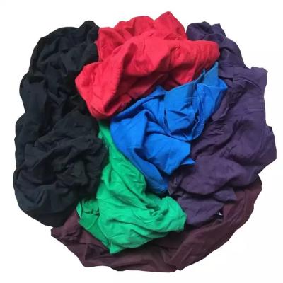 China Machine Machine Industrial Cleaning Rags Marine Cleaning Machine Oil Cut High Quality 100% Cotton Dark Color T Shirt  Wiping Rags for sale