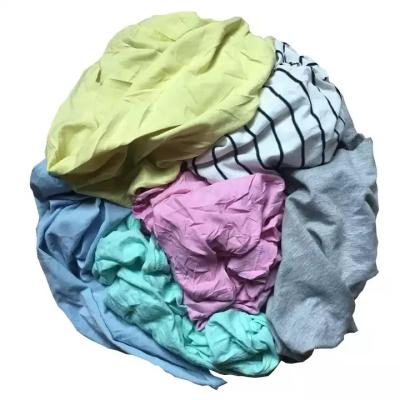 China Machine Machine High Quality 35-55cm 10kg Bales Industrial Wash Rag Light Color Mixed T Shirt Cotton Cleaning Rags for sale