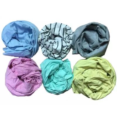 China Machine Machine Textile Waste 35-55cm Used Cloth Scraps Wiping Cotton Cleaning Rags Light Color Mixed T Shirt Cotton Rags for Cleaning for sale