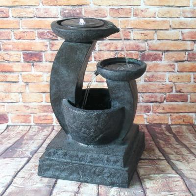 China Contemporary Solar Powered Outdoor Solar Water Fountains Garden Decoration Waterfall Birdbaths With Led Light for sale