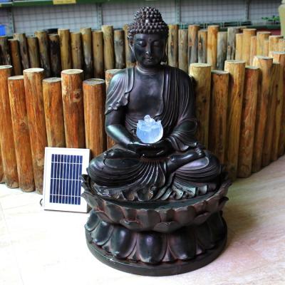 China Easy Install Solar Buddha Statue Fountain Waterfall Waterfall Fountain for sale