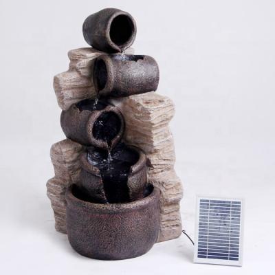 China Waterfall Water Feature Minimalist Solar Fountain For Garden for sale