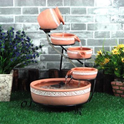 China F201H Garden Waterproof Solar Water Fountains Cascade Waterfall for sale