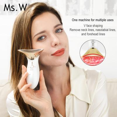 China Skin Care Beauty Function Anti-puffiness Health Care Neck Massager Red Light Heating Device Vibration Massage Hot And Cold for sale