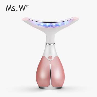 China Anti-Puffiness Beauty Products LED Photon Vibration Neck Instrument Skin Care Tighten Anti Wrinkle Remove Neck Lifting Massage for sale