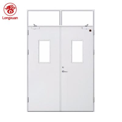 China Modern Intertek Certified BS 90 Mins With Glass Wood Fire Retardant Double Doors for sale