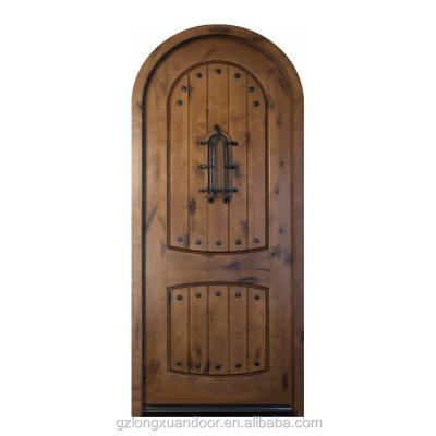 China Contemporary Rustic Top Single Radius Door Decorative Wrought Iron Accents Full Radius Arch and Deep Grooves for sale