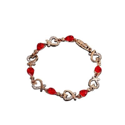 China New romantic baroque love inlaid with diamond flowers three-dimensional hollow lady's bracelet the retro for sale