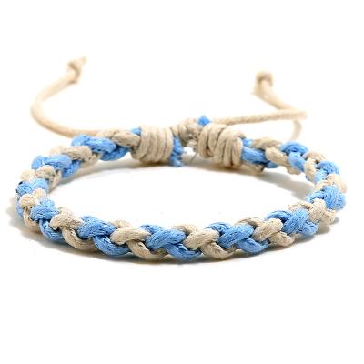 China Color Cotton Canvas Ethnic Style Minimalism Fashion Cute Hot Selling Handwoven Bracelet for sale