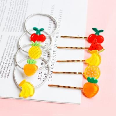 China Lovely cute cute children's hair clip and hair accessories bright hair clip and hair accessories children's hair clip tie with fruit for sale