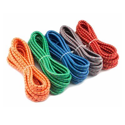 China High Shock 8mm Luggage Rope Elastic Color Motorcycle Elastic Latex Polyester Non-slip Elastic Rope Round Bungee Rope for sale