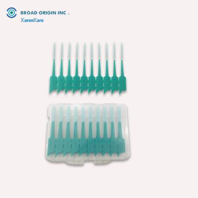 China Rubber Band + PP Handle PC-Connected Factory Price Soft Pick Rubber Interdental Brush 10 Picks for sale