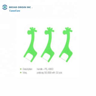 China Convenient 2021 Animal Shape Adults UHMWPE Dental Flosser Pick Holder Flosser Stick for sale