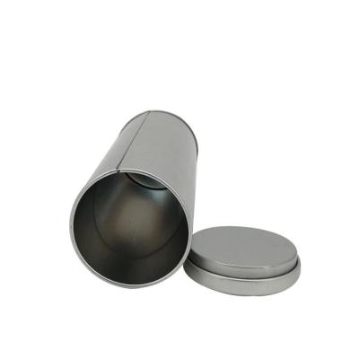 China Eco - Friendly Material Matte Silver Round Airtight Tea Tin Cans And Custom Printing Tin Cans for sale