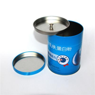 China Wholesale Food Aitight Tinplate Metal Box Around OEM Baby Milk Powder Tin Box With Double Lid for sale