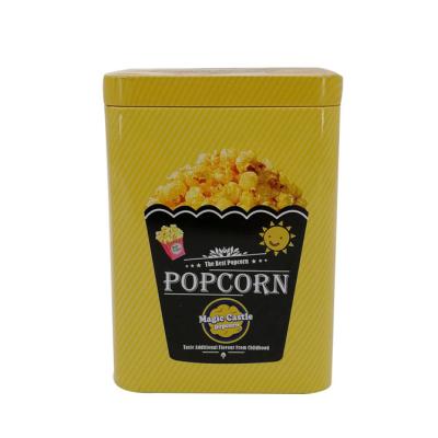 China New Design Eco - Friendly Material Square Popcorn Tin Box Candy Container And Gift Metal for sale