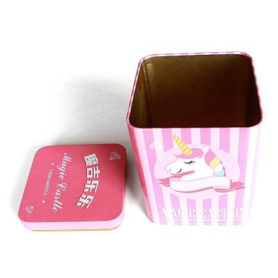 China Recycled Popcorn Materials Rectangle Metal Tin Buckets With Lids for sale