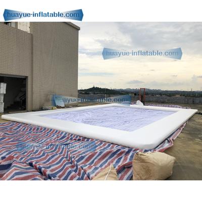 China Durable Popular PVC inflatable yacht sea floating pool with net outdoor swimming pools for yacht pleasure for sale