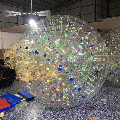 China Inflatable Toy Durable funny TPU/PVC inflatable human body zorb ball with colorful dots on land/snow for sales for sale