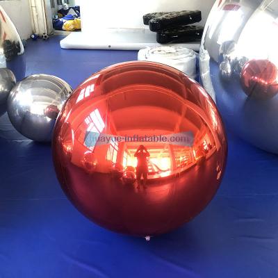 China PVC Silver Fashion Attractive Design PVC Inflatable Mirror Balloon Giant Spheres Inflatable Christmas Decoration Mirror Ball for sale