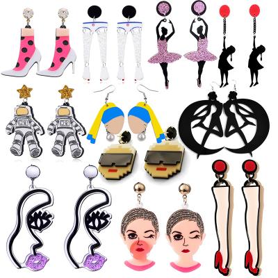 China Cute Drop Hiphop Women Earrings Fashion Sweet Bar For Party Ears Funny Lovely Acrylic Hip Hop Girls Dangle Earrings Cartoon Mermaid for sale