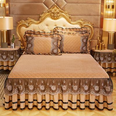 China Home Maker Luxury Polyester Home Decorative Lace Skirt Sheets for sale