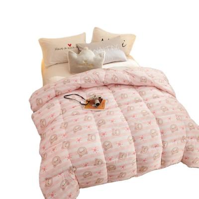 China Wholesale Cute Hotel Pink Luxury Home Down Comforter Polyester Warmth Quality Thick Filling Cheap Comforter Duvets for sale