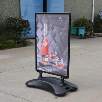 China Outdoor Advertising Sign Display A1 Black Double Sided Poster Display Rack With Water Base Sidewalk Sign for sale