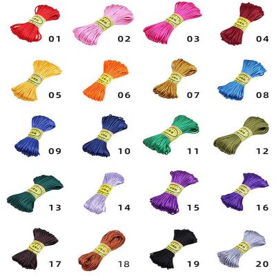 China Wholesale 21 color viable low price diy tassels braided beading twine satin weave cord for sale